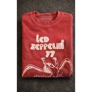 Led Zeppelin 77 Urban Outfitter American Tour Red Heather Crewneck Sweatshirt Sm